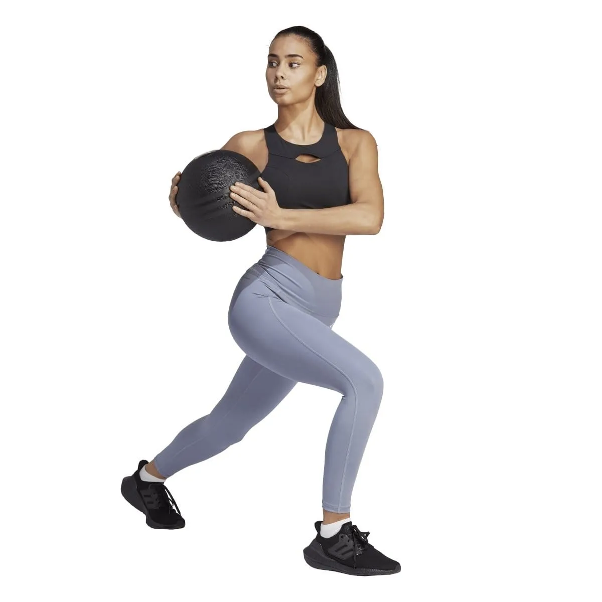 ADIDAS DAMEN OPTIME STASH TASCHE HIGH-WAISTED 7/8 VIOLETT TIGHTS