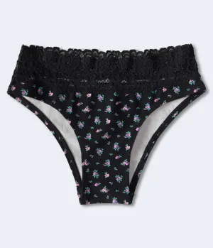 Aeropostale Damen Spitzenbesatz Blumenmuster Cheeky - - Größe M - Baumwolle - Teen Mode & Bekleidung Schwarz Aeropostale
