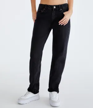 Aeropostale Damen' KND Low-Rise Baggy Jeans -  - Größe 18 R - Baumwolle - Teen Mode & Bekleidung Schwarz Aeropostale