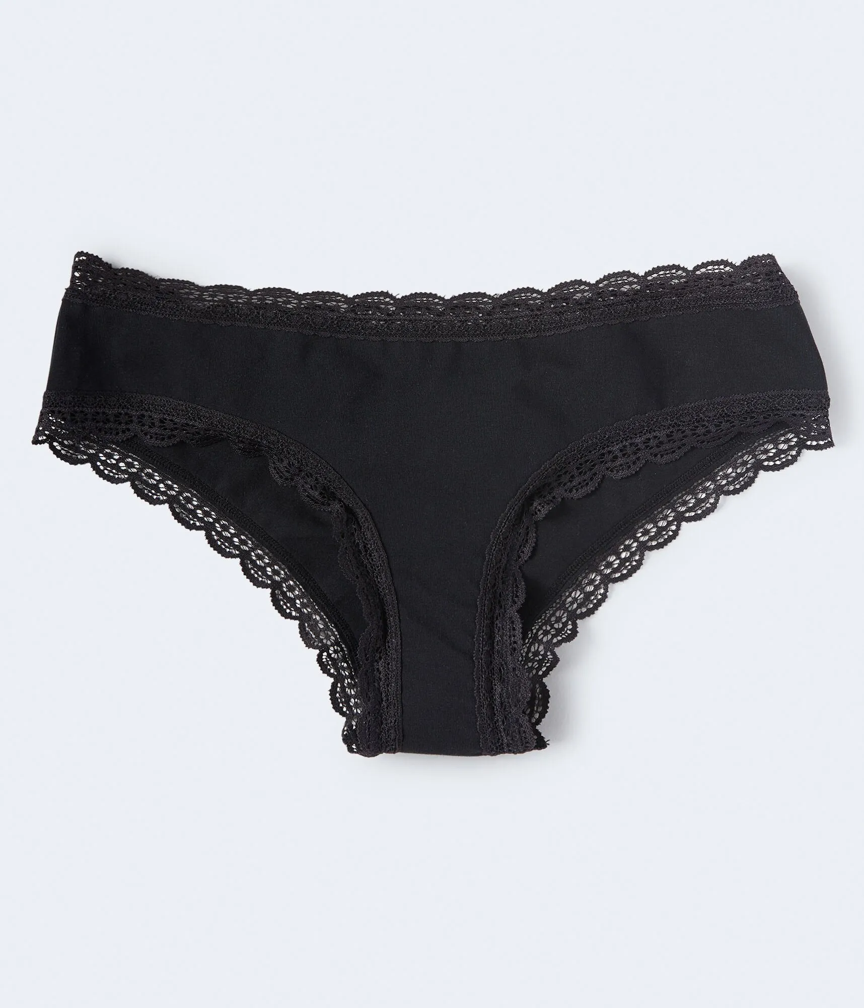 Aeropostale Damen Spitzenbesetzte Cheeky - Größe M - Baumwolle - Teen Mode & Bekleidung Schwarz Aeropostale