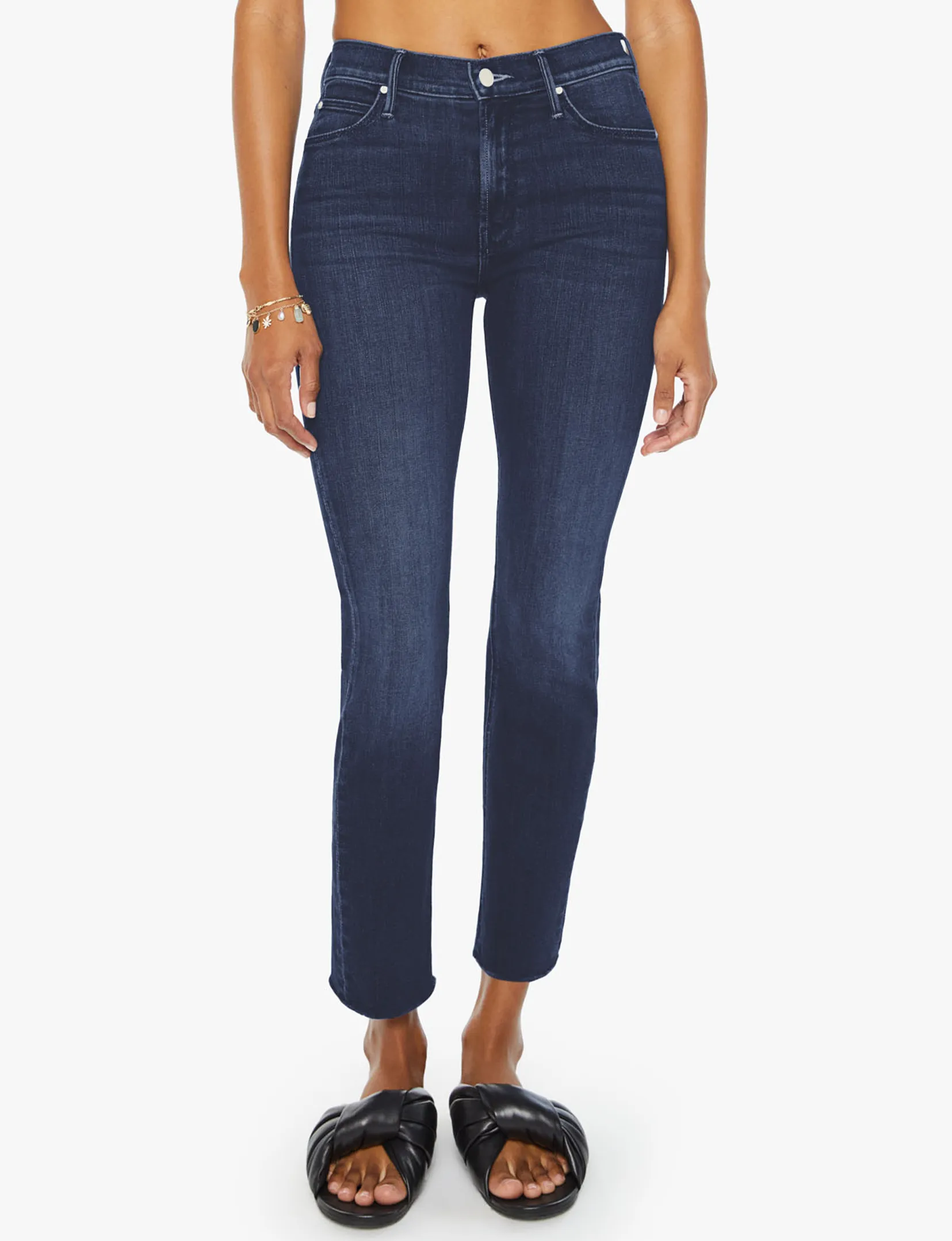 Knöchelhoher Mid-Rise Dazzler, Chip On My Shoulder Kleidung_mother-denim