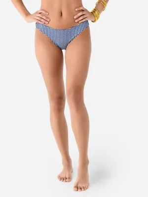 Klassischer Bikini-Boden in Marineblau Gingham