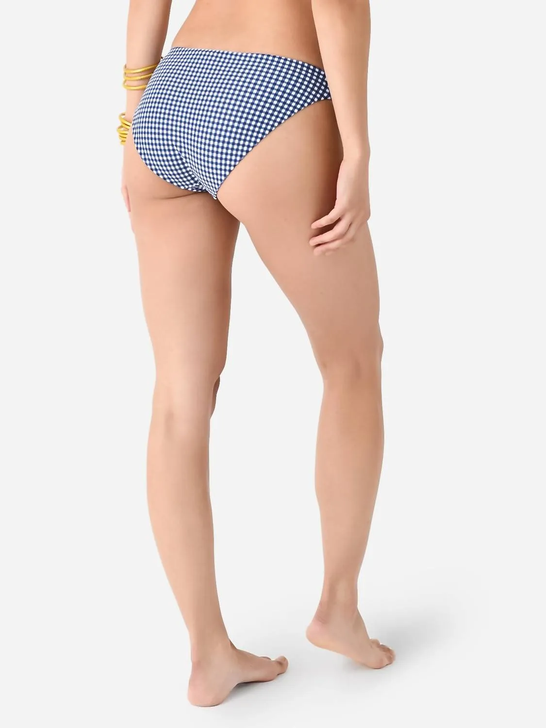 Klassischer Bikini-Boden in Marineblau Gingham