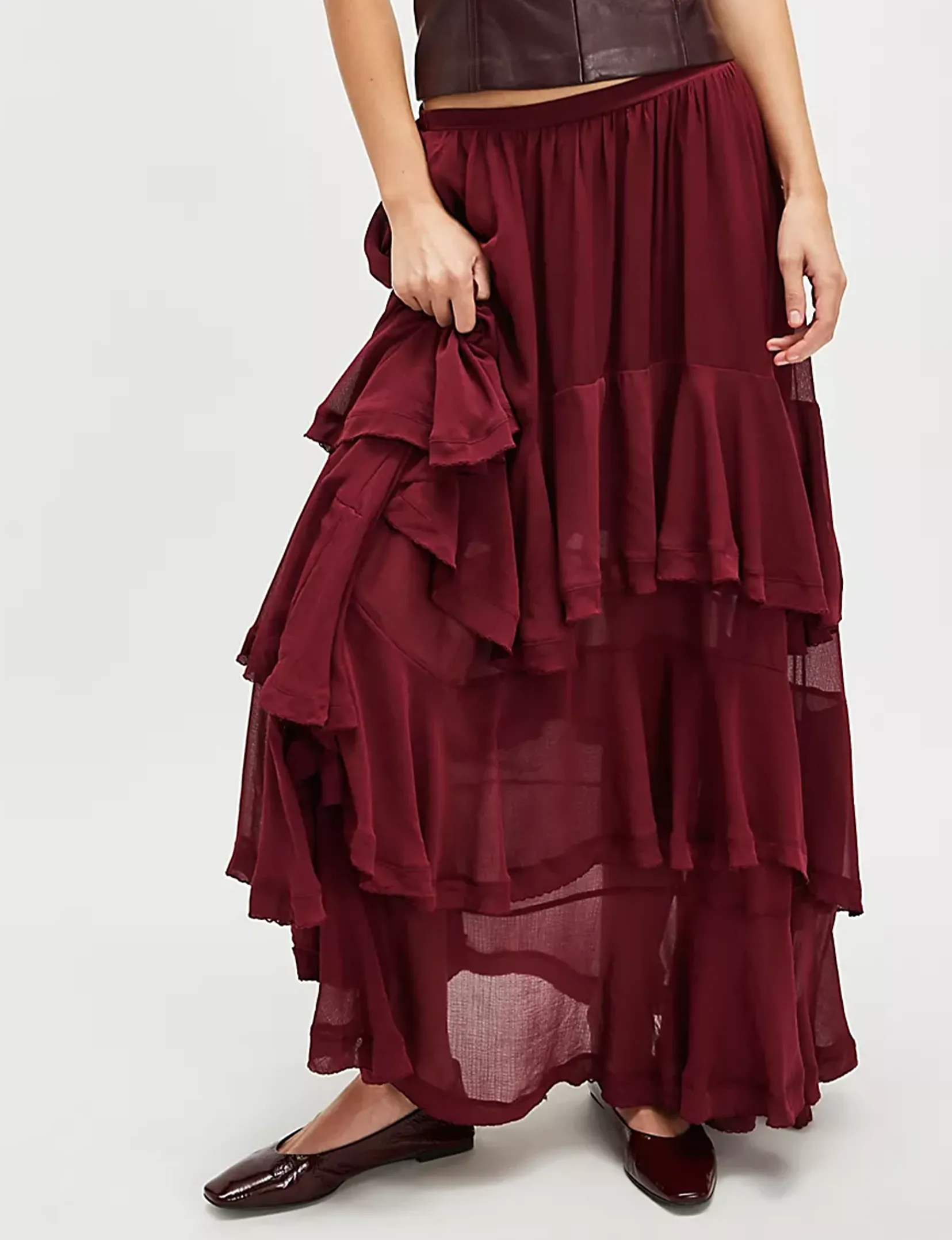 Clementine Maxi Rock, Vintage Rot Kleidung_free-people