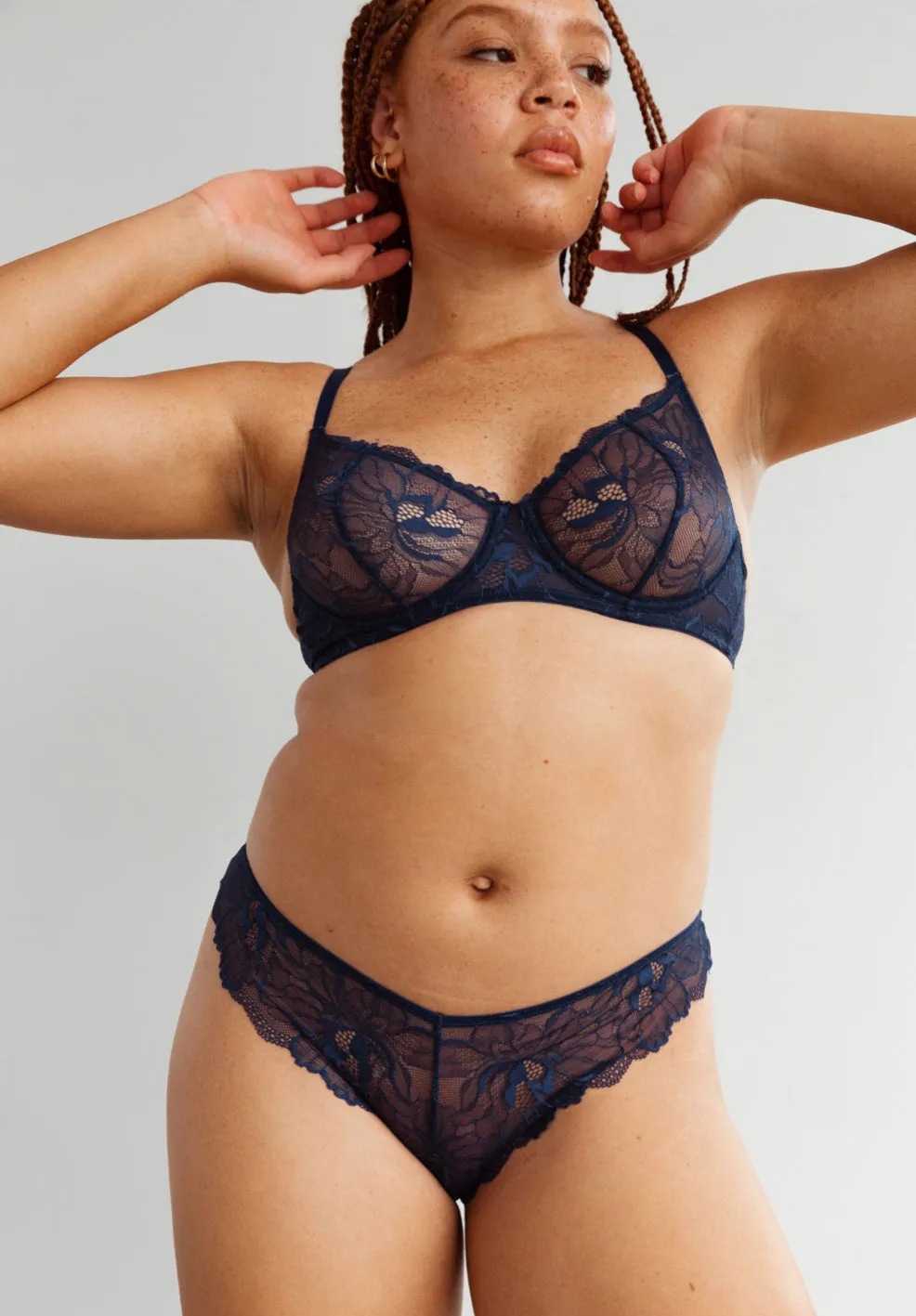 Kleidung Blush Dessous Damen After Dark High Leg Bikini - Indigo