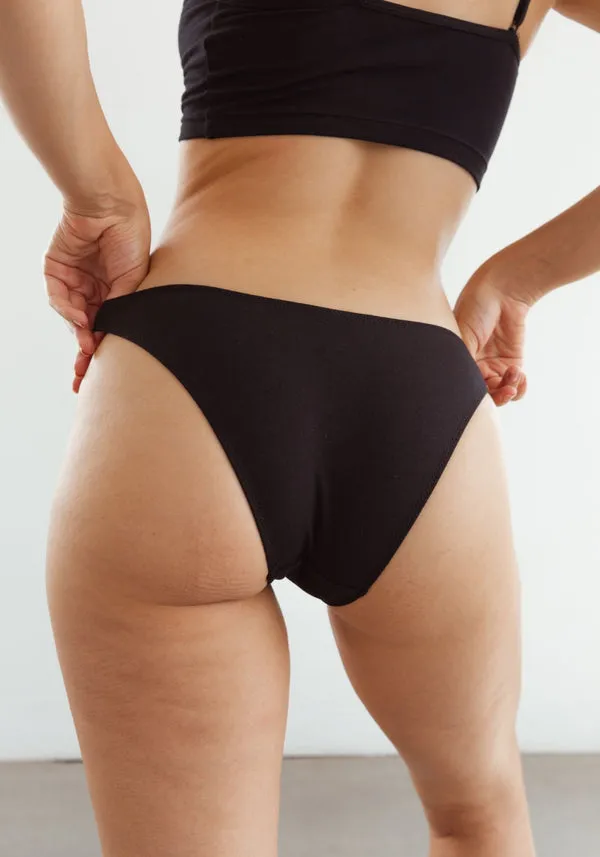 Kleidung Blush Dessous Damen Der Baumwoll-Bikini mit niedrigem Bund - Schwarz