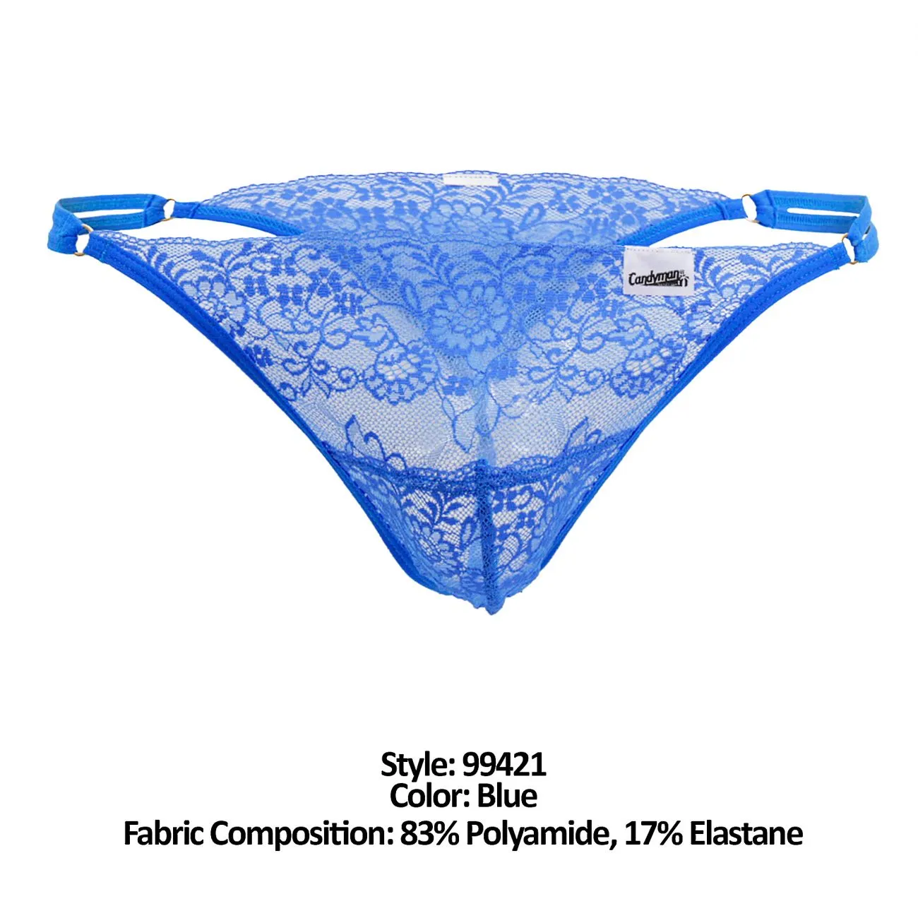 Bekleidung_Candyman_Herrenunterwäsche CandyMan 99421 Spitzen-G-String Tangas Farbe Blau