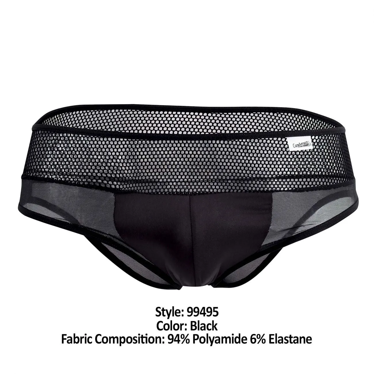 Bekleidung_Candyman_Herrenunterwäsche CandyMan 99495 Mesh Slips Farbe Schwarz