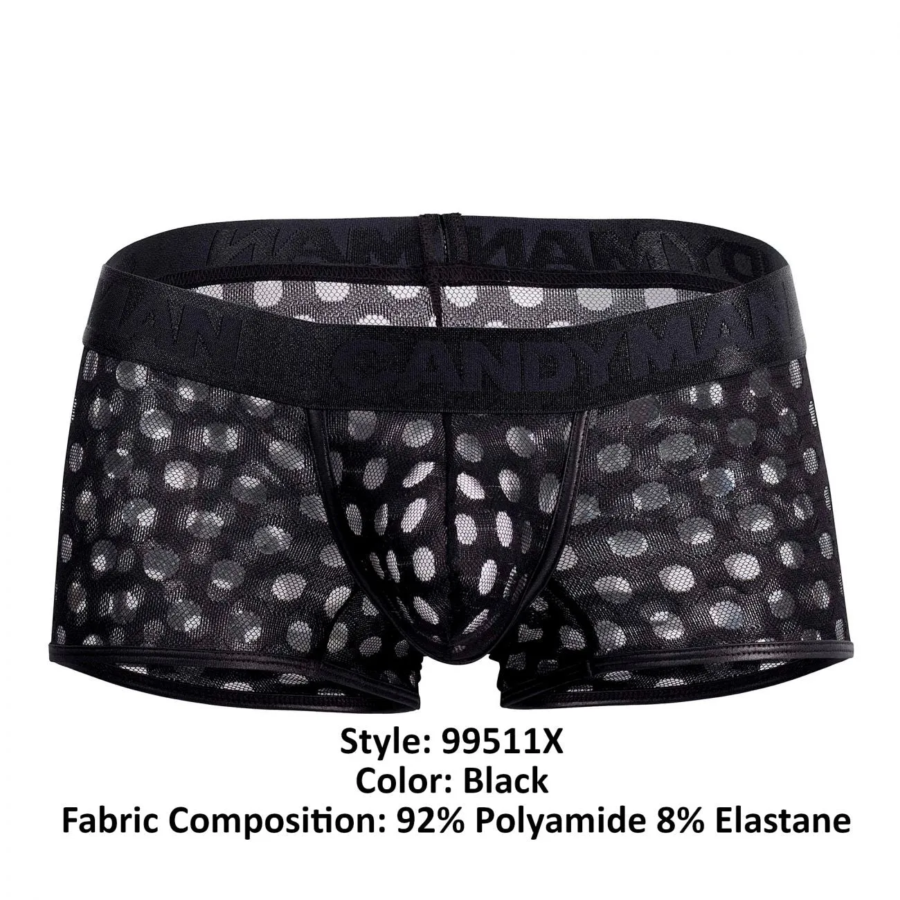 Bekleidung_Candyman_Herrenunterwäsche CandyMan 99511X Pünktchen-Mesh-Slip Farbe Schwarz