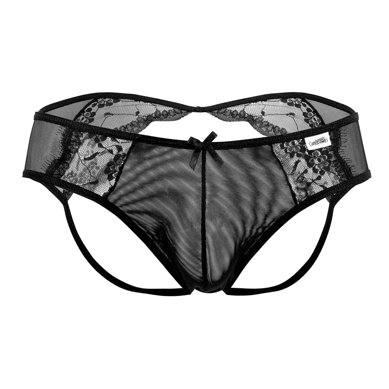 Bekleidung_Candyman_Herrenunterwäsche CandyMan 99538 Spitzen-Jockstrap Farbe Schwarz
