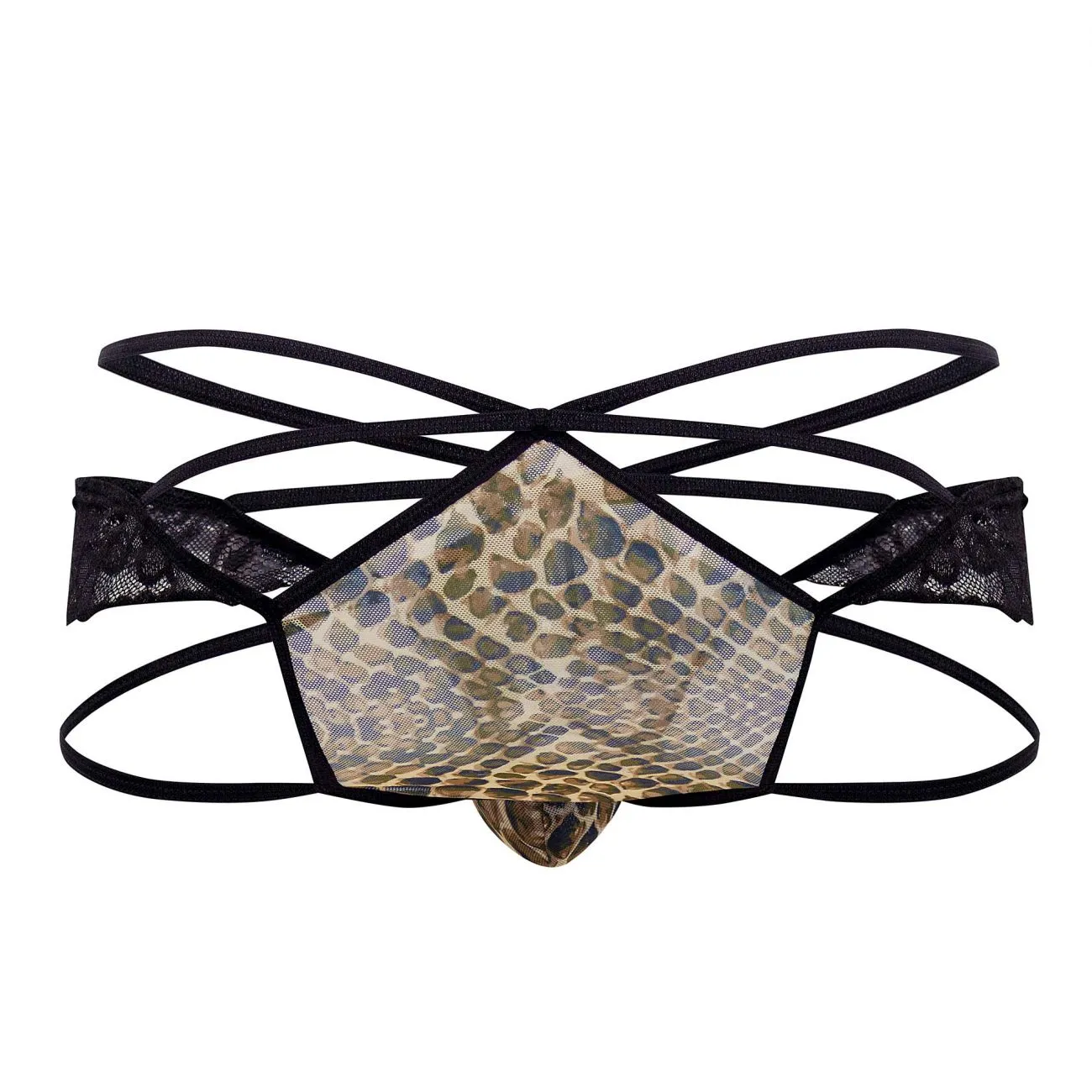 Bekleidung_Candyman_Herrenunterwäsche CandyMan 99578 Mesh-Spitzen-Bikini Farbe Schlangenmuster