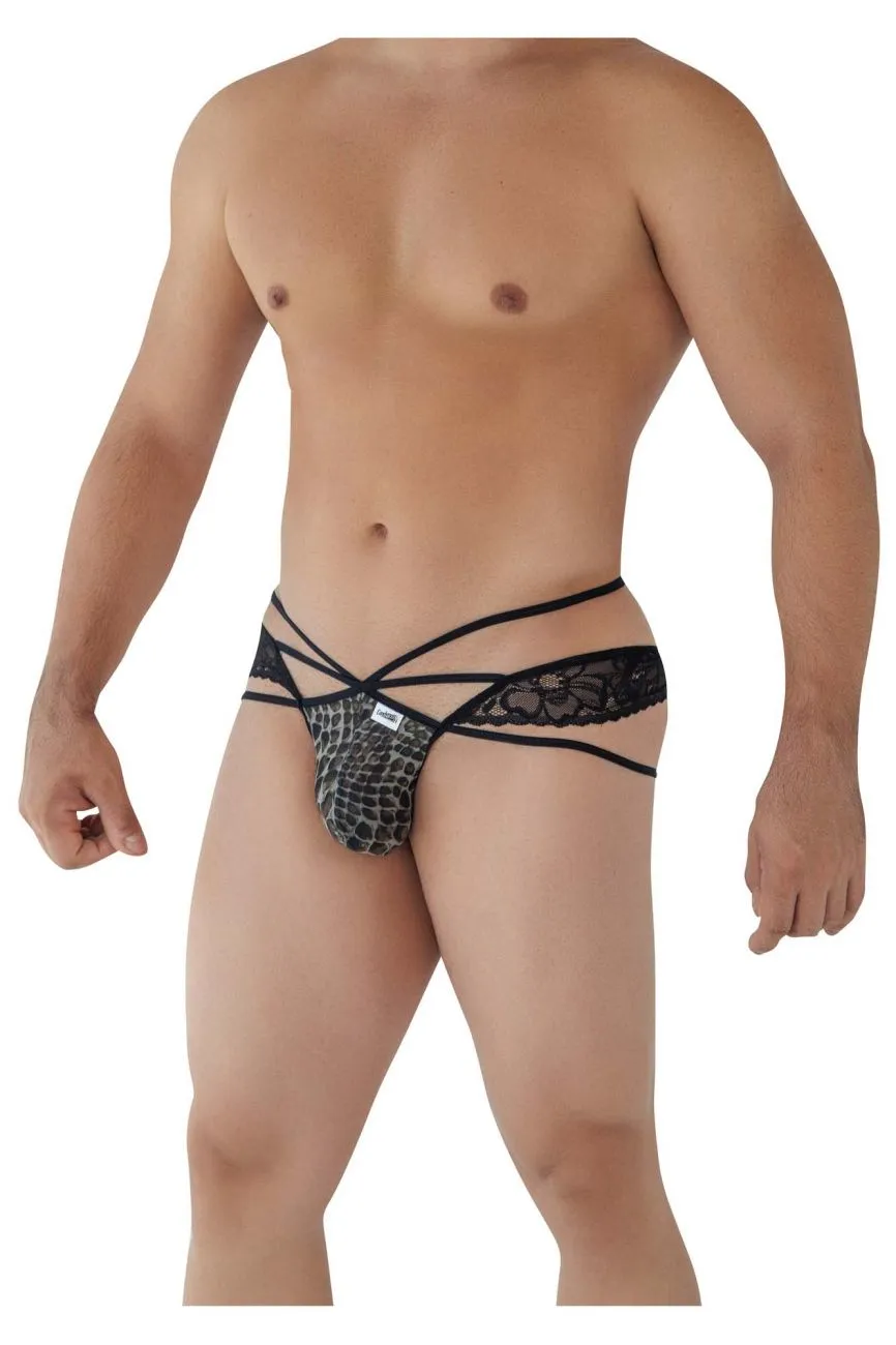 Bekleidung_Candyman_Herrenunterwäsche CandyMan 99578 Mesh-Spitzen-Bikini Farbe Schlangenmuster
