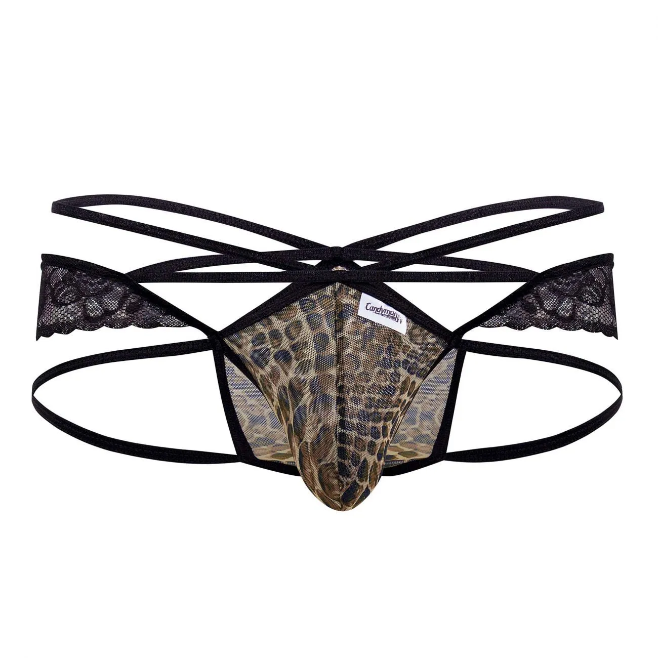 Bekleidung_Candyman_Herrenunterwäsche CandyMan 99578 Mesh-Spitzen-Bikini Farbe Schlangenmuster