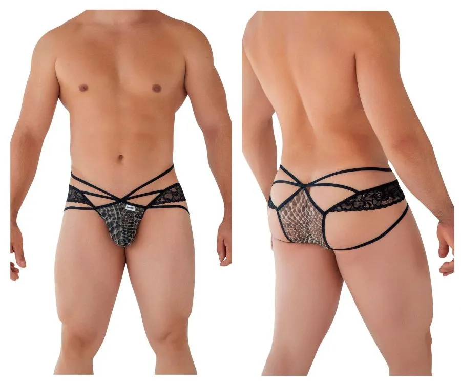 Bekleidung_Candyman_Herrenunterwäsche CandyMan 99578 Mesh-Spitzen-Bikini Farbe Schlangenmuster