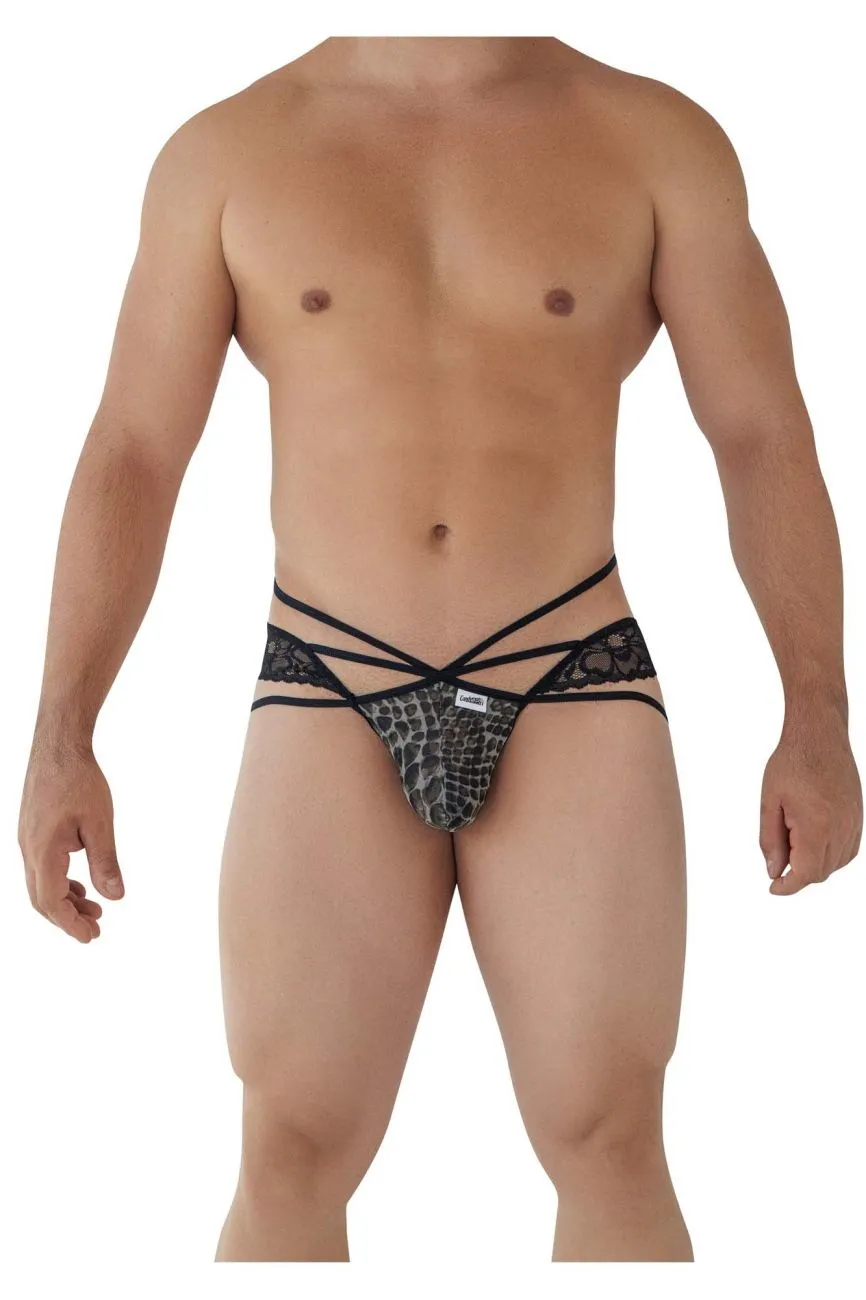 Bekleidung_Candyman_Herrenunterwäsche CandyMan 99578 Mesh-Spitzen-Bikini Farbe Schlangenmuster