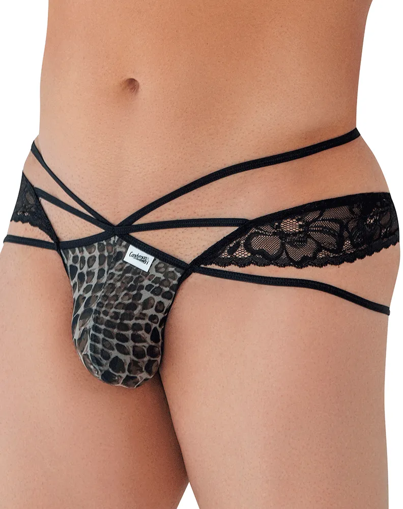 Bekleidung_Candyman_Herrenunterwäsche Candyman 99578 Mesh-Spitzen-Bikini Schlangenmuster
