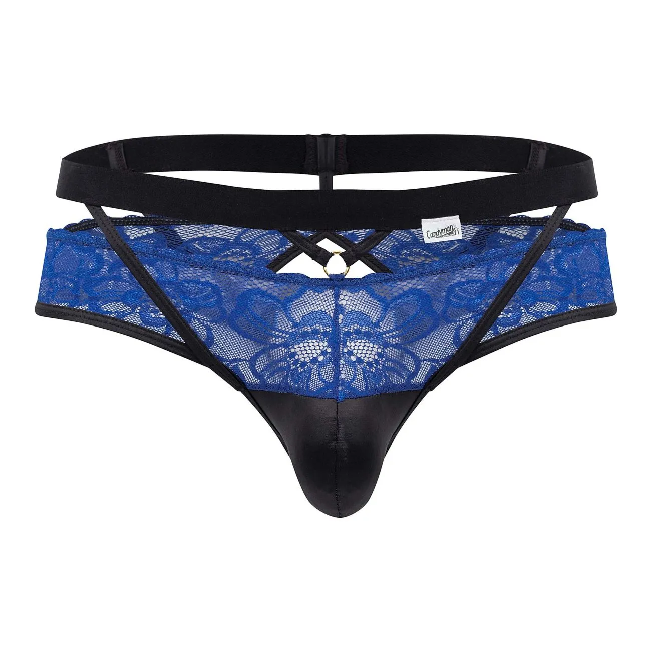 Bekleidung_Candyman_Herrenunterwäsche CandyMan 99627 Spitzen-Jockstrap Farbe Blau