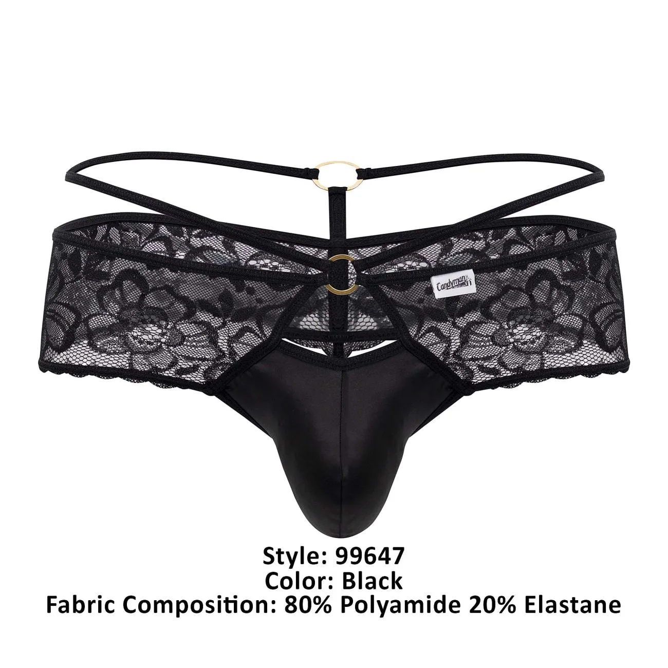 Bekleidung_Candyman_Herrenunterwäsche CandyMan 99647 Spitzen-Tangas Farbe Schwarz