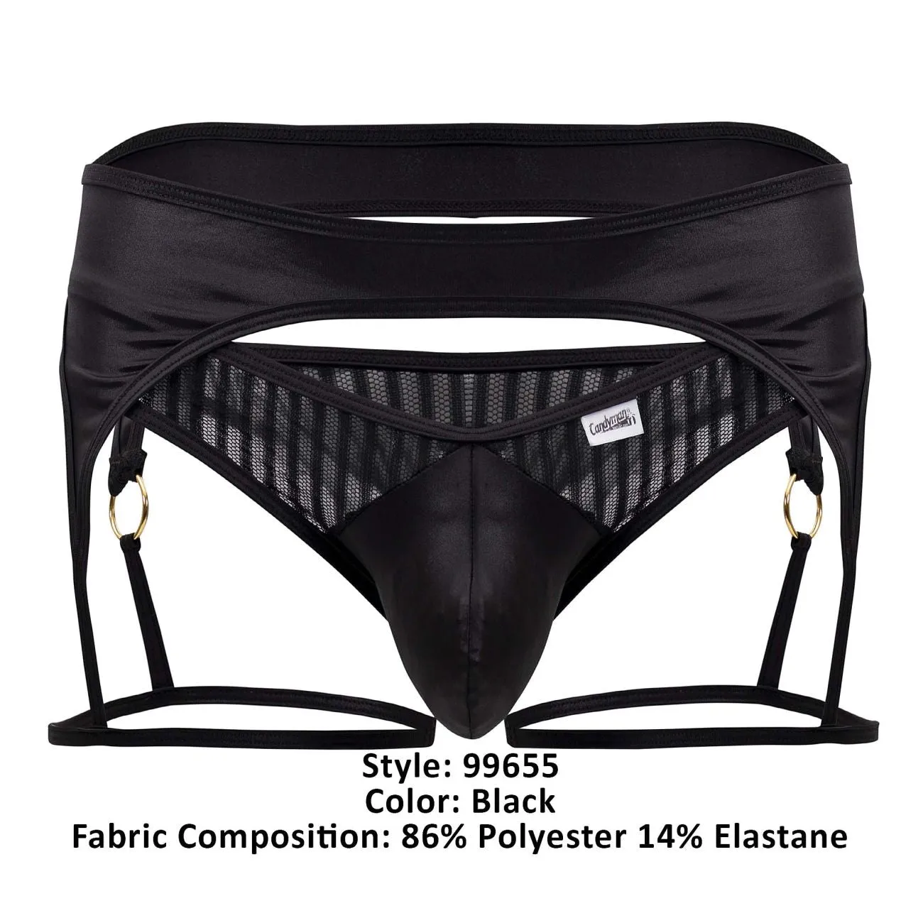 Bekleidung_Candyman_Herrenunterwäsche CandyMan 99655 Strumpfhalter-Tangas Farbe Schwarz