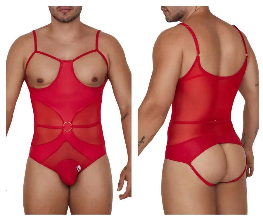 Bekleidung_Candyman_Herrenunterwäsche CandyMan 99670X Gurt-Bodysuit Farbe Rot
