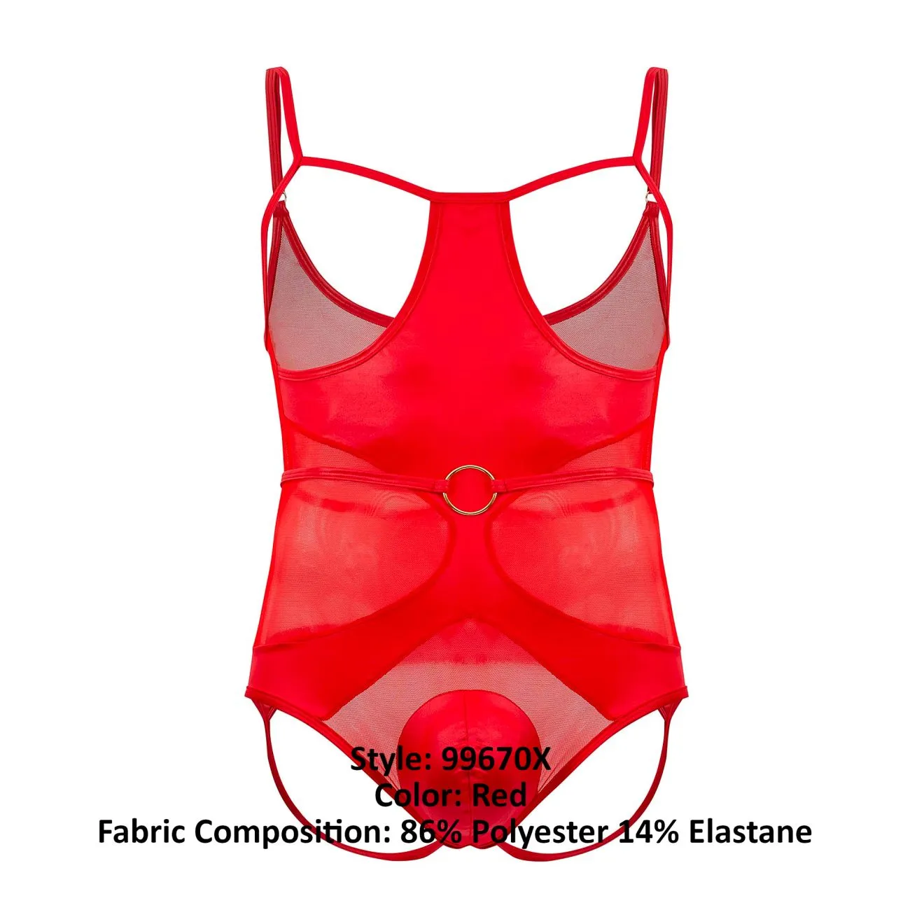 Bekleidung_Candyman_Herrenunterwäsche CandyMan 99670X Gurt-Bodysuit Farbe Rot