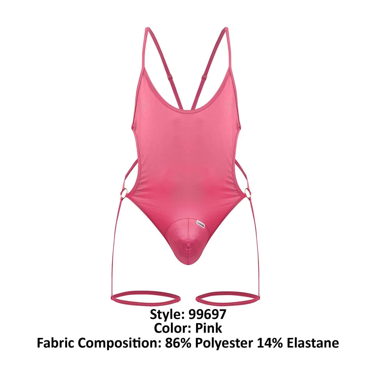 Bekleidung_Candyman_Herrenunterwäsche CandyMan 99697 Strumpfhalter-Bodysuit Farbe Rosa