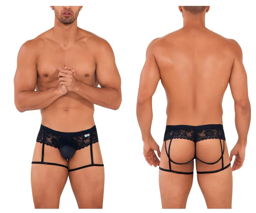 Bekleidung_Candyman_Herrenunterwäsche CandyMan 99717 Spitzen-Gather-Jockstrap Farbe Schwarz