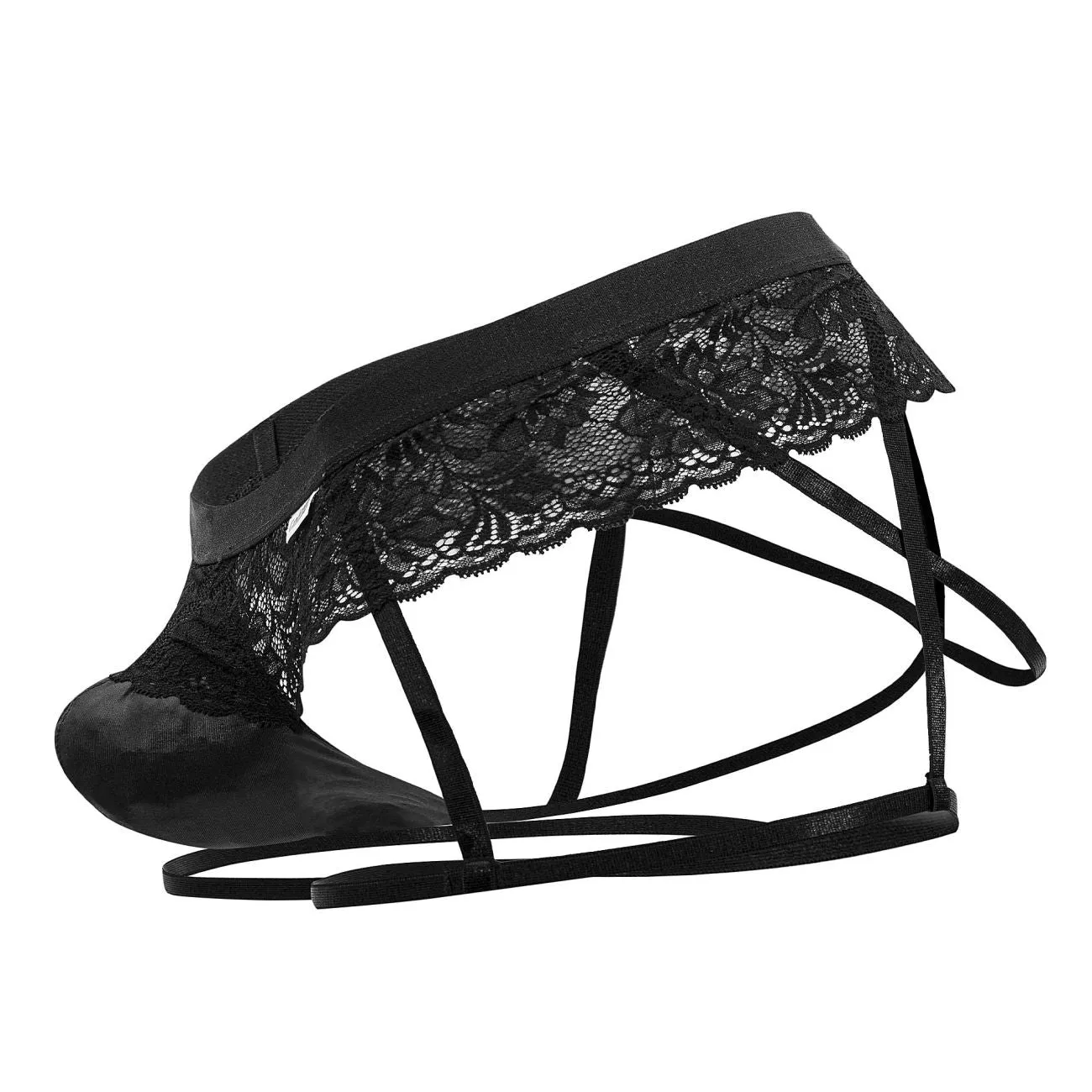 Bekleidung_Candyman_Herrenunterwäsche CandyMan 99717 Spitzen-Gather-Jockstrap Farbe Schwarz