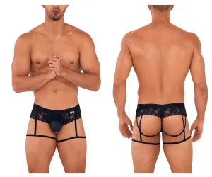 Bekleidung_Candyman_Herrenunterwäsche CandyMan 99717 Spitzen-Gather-Jockstrap Farbe Schwarz