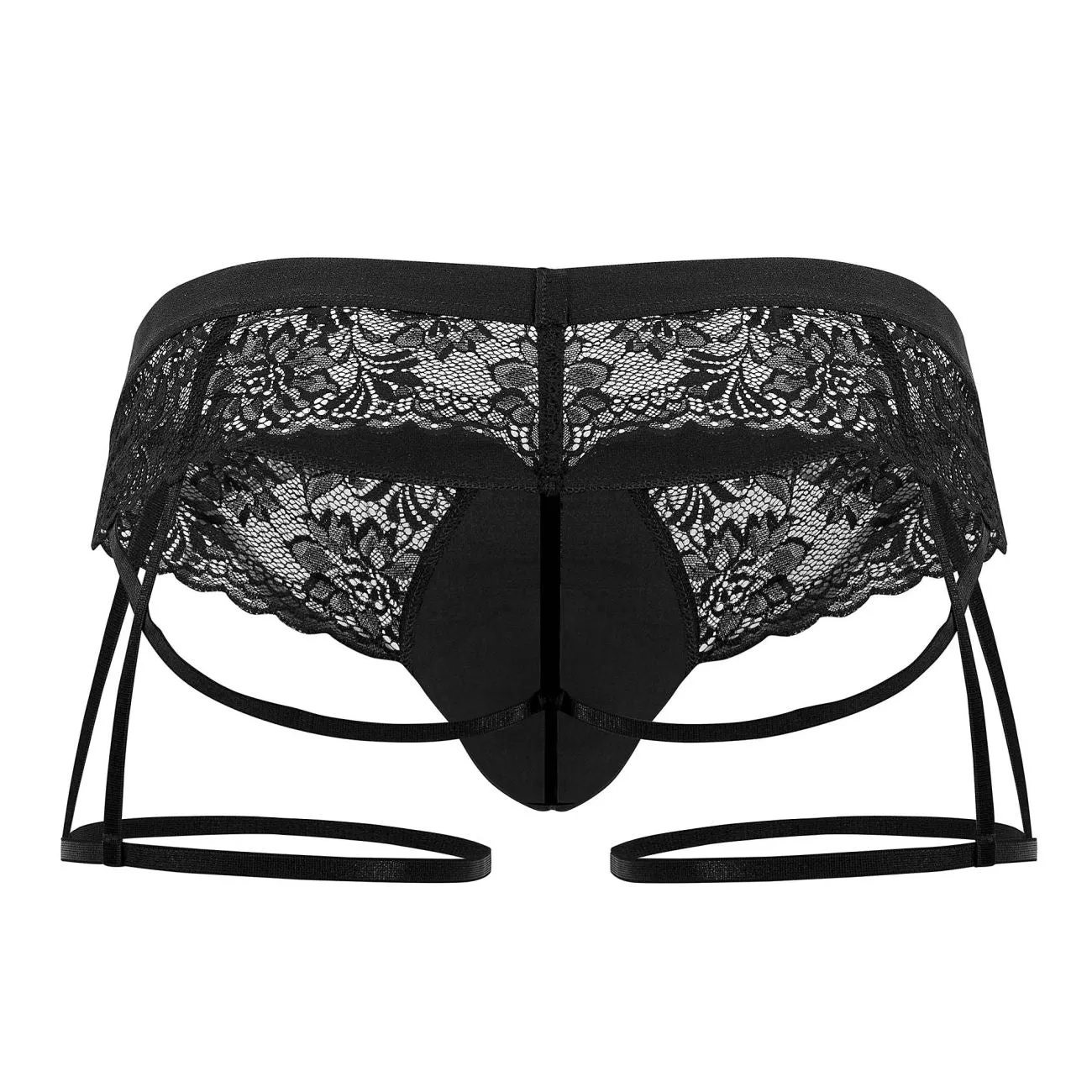 Bekleidung_Candyman_Herrenunterwäsche CandyMan 99717 Spitzen-Gather-Jockstrap Farbe Schwarz