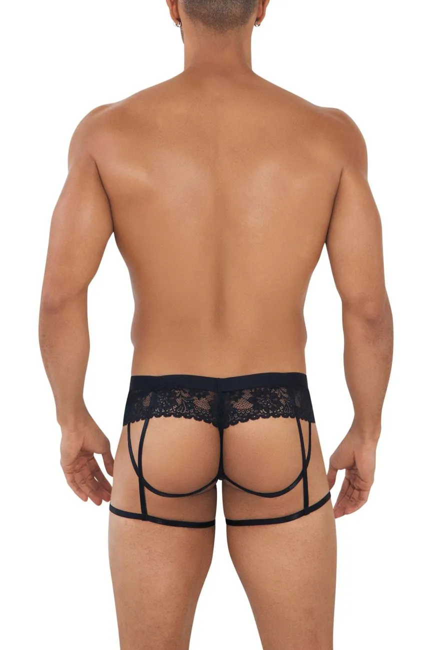 Bekleidung_Candyman_Herrenunterwäsche CandyMan 99717 Spitzen-Gather-Jockstrap Farbe Schwarz