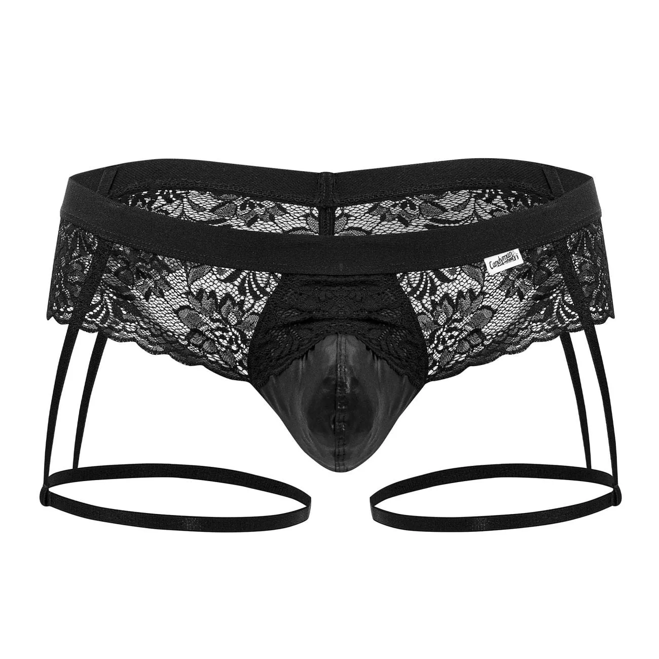 Bekleidung_Candyman_Herrenunterwäsche CandyMan 99717 Spitzen-Gather-Jockstrap Farbe Schwarz