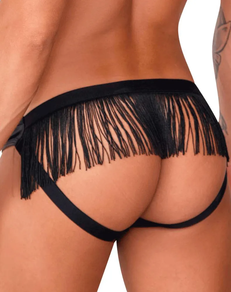 Bekleidung_Candyman_Herrenunterwäsche Candyman 99753 Fransen-Jockstrap Schwarz