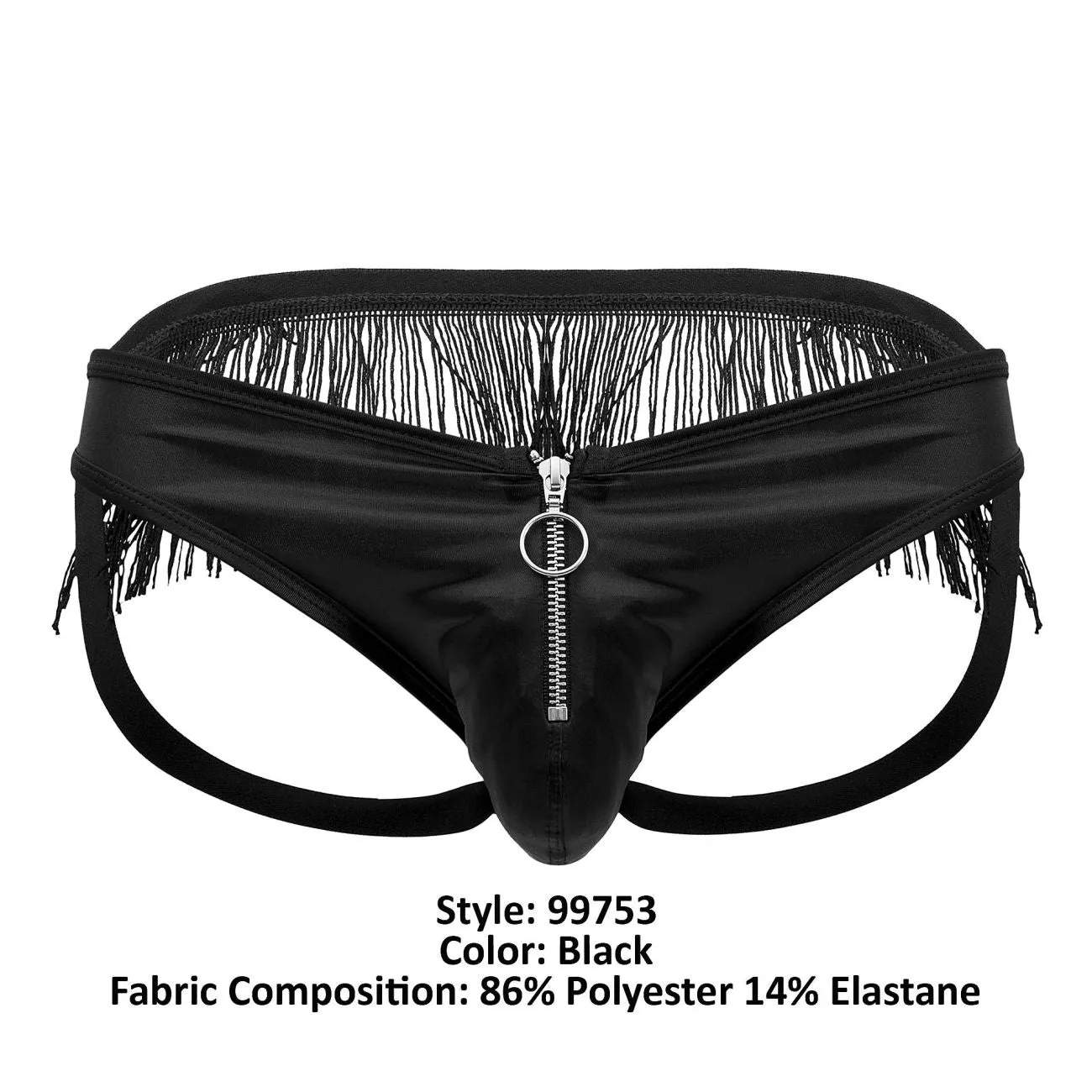 Bekleidung_Candyman_Herrenunterwäsche CandyMan 99753 Fransen-Jockstrap Farbe Schwarz