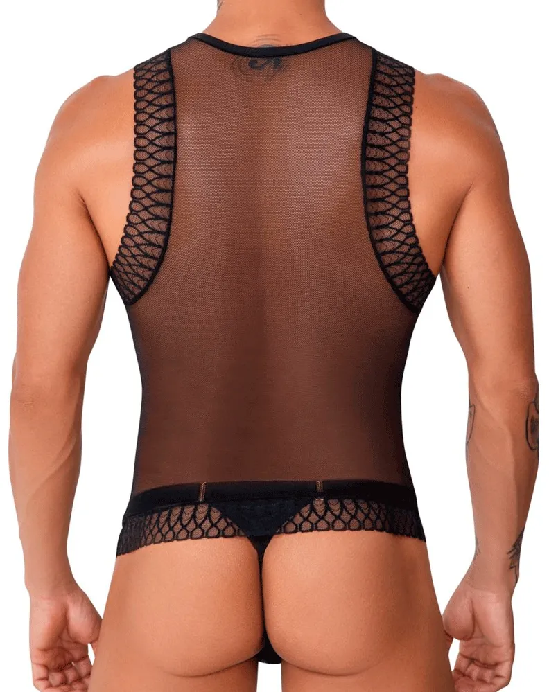 Bekleidung_Candyman_Herrenunterwäsche Candyman 99758 Mesh Tanktop Schwarz
