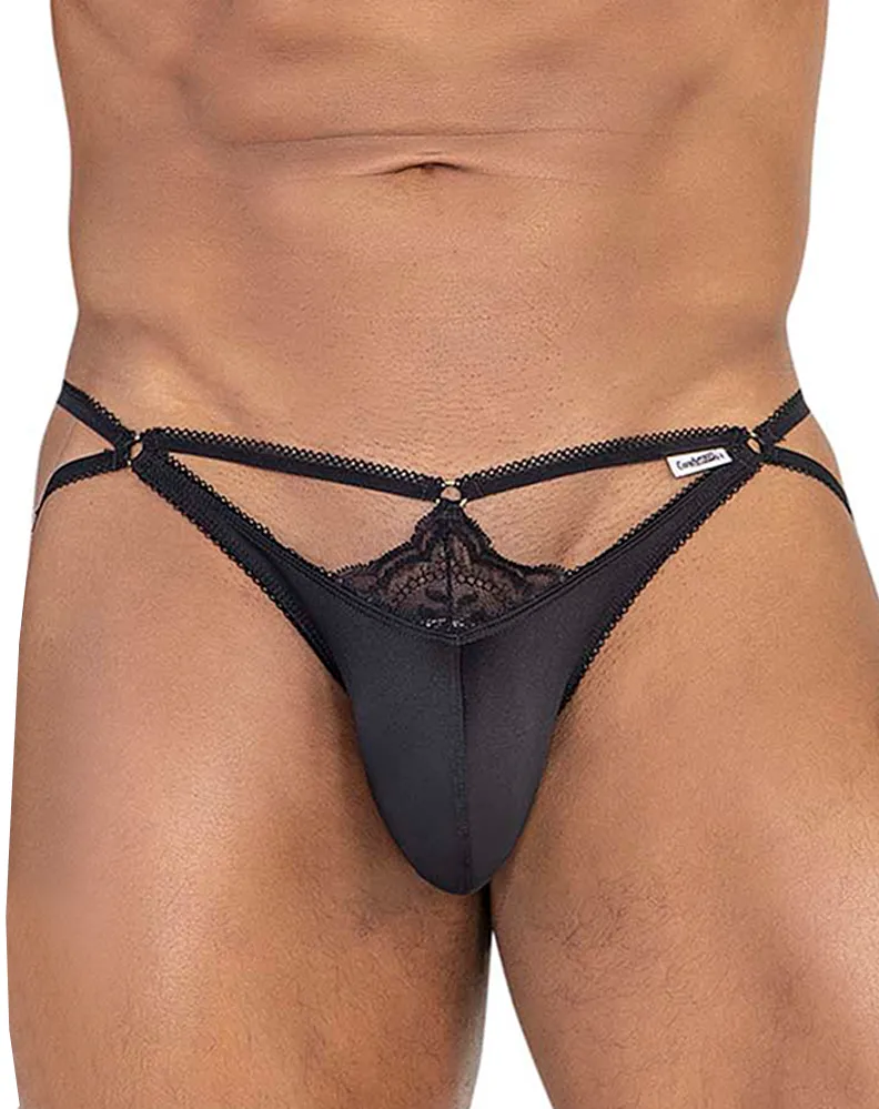 Bekleidung_Candyman_Herrenunterwäsche Candyman 99770 Spitzen-Jockstrap-Tanga Schwarz