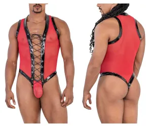 Bekleidung_Candyman_Herrenunterwäsche CandyMan 99774 Gladiatoren-Bodysuit Farbe Rot