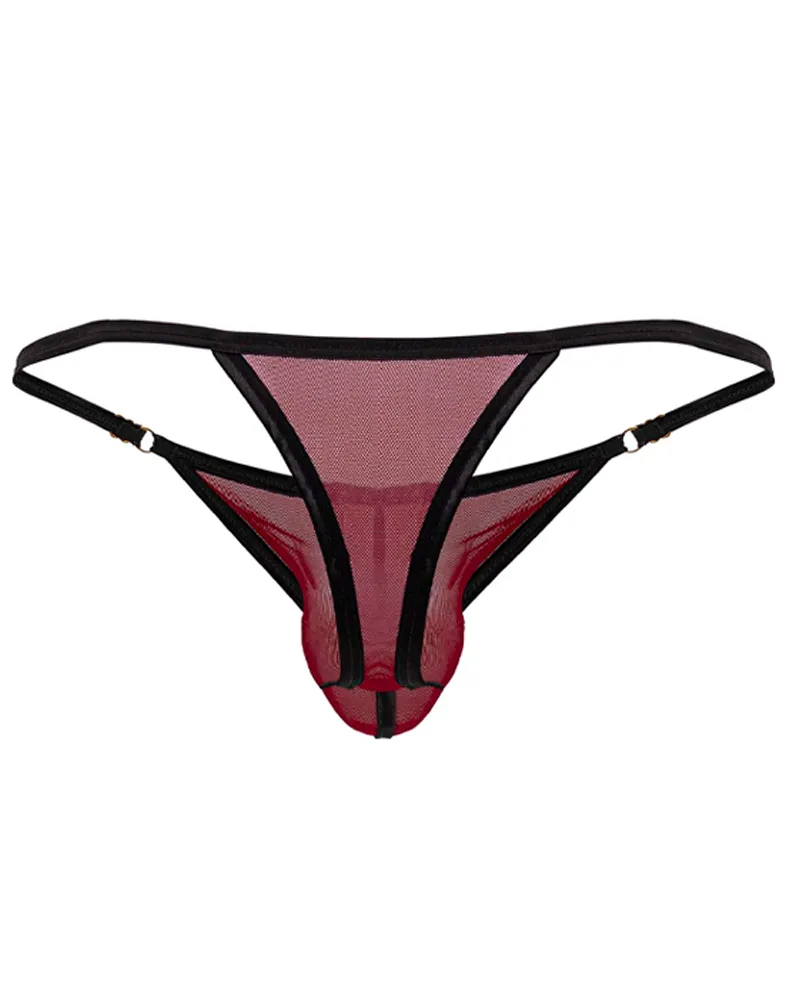 Bekleidung_Candyman_Herrenunterwäsche Candyman 99776 Mesh-Tangas Bordeauxrot