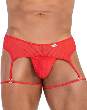 Bekleidung_Candyman_Herrenunterwäsche Candyman 99792 Mesh-Strumpfband-Tanga Rot
