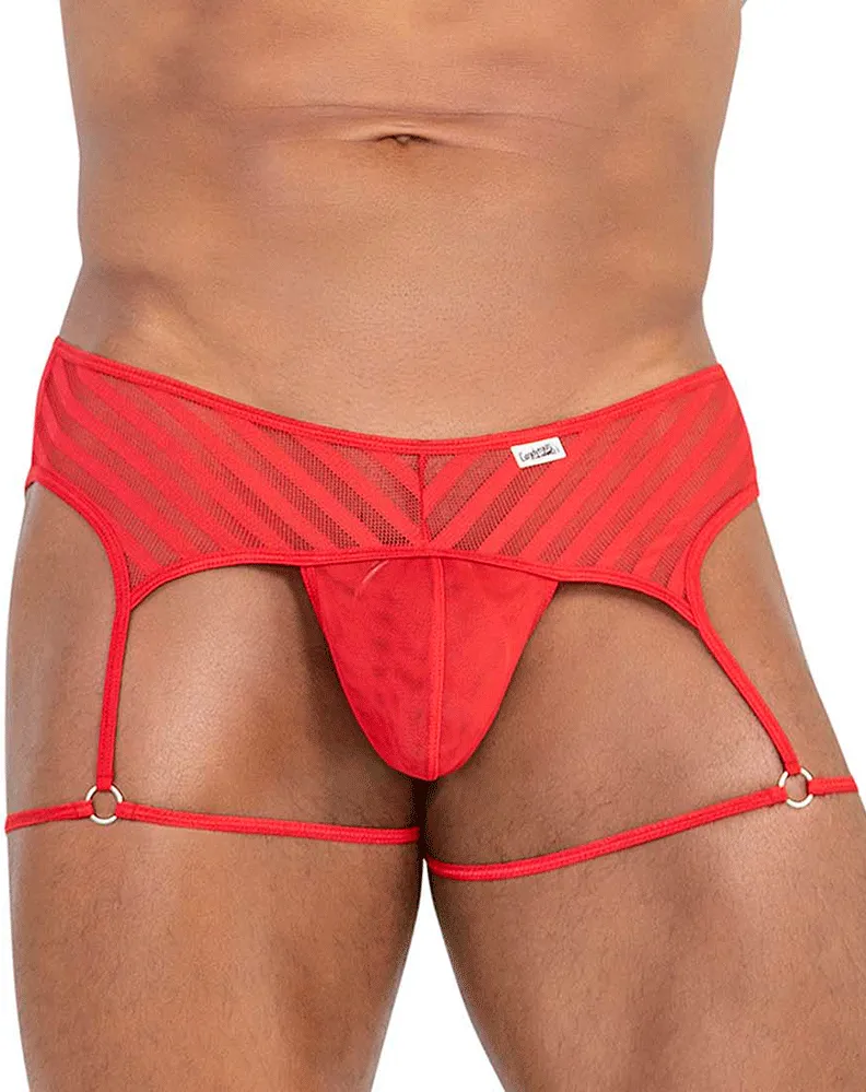 Bekleidung_Candyman_Herrenunterwäsche Candyman 99792 Mesh-Strumpfband-Tanga Rot