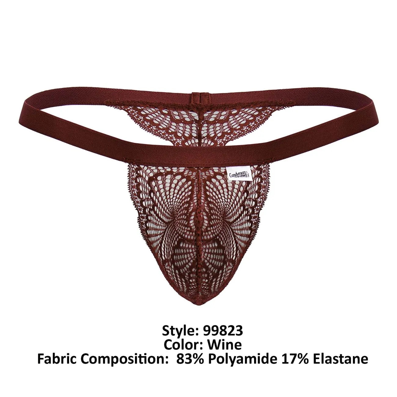 Bekleidung_Candyman_Herrenunterwäsche CandyMan 99823 Spitzen-Tangas Farbe Weinrot