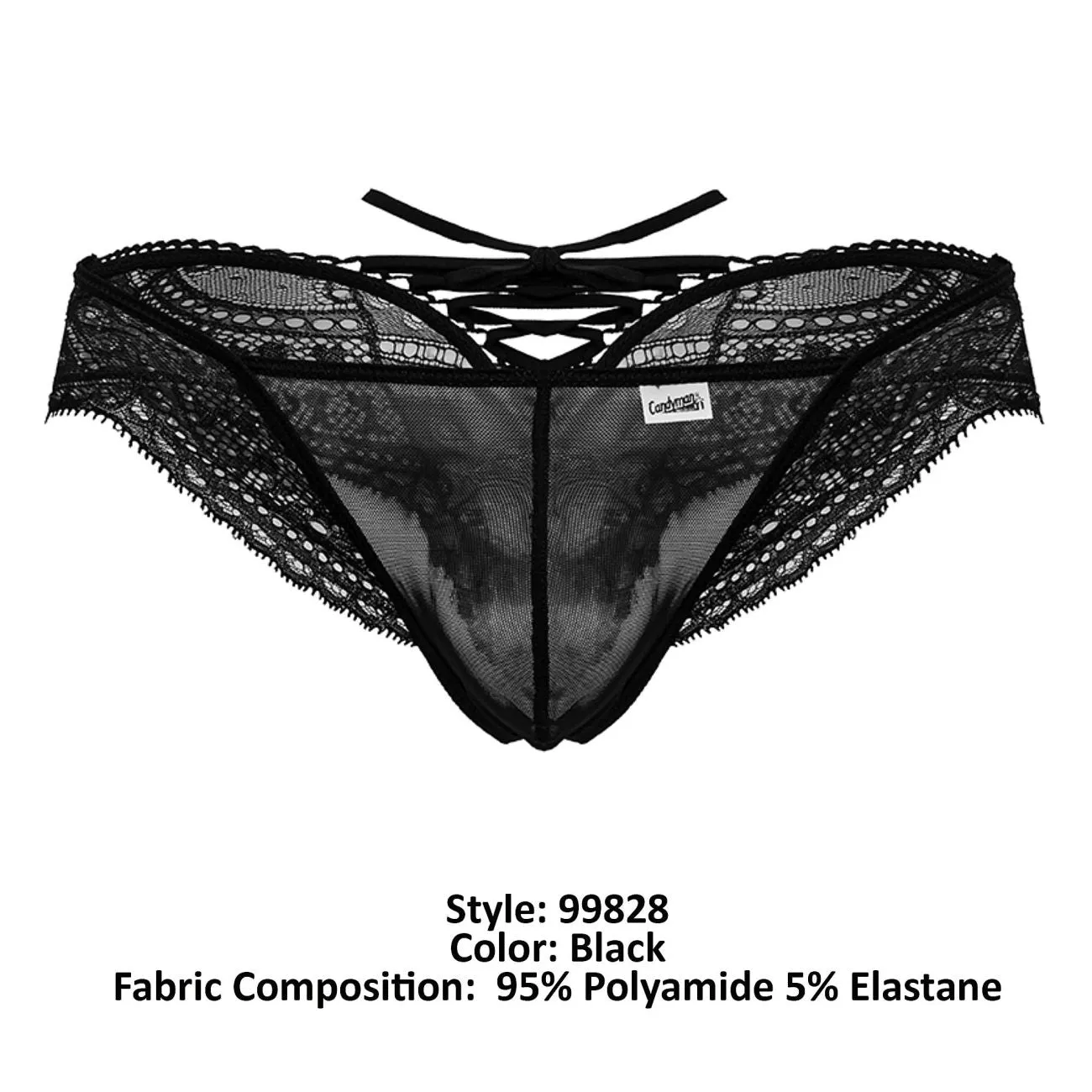 Bekleidung_Candyman_Herrenunterwäsche CandyMan 99828 Spitzen-Mesh-Tangas Farbe Schwarz