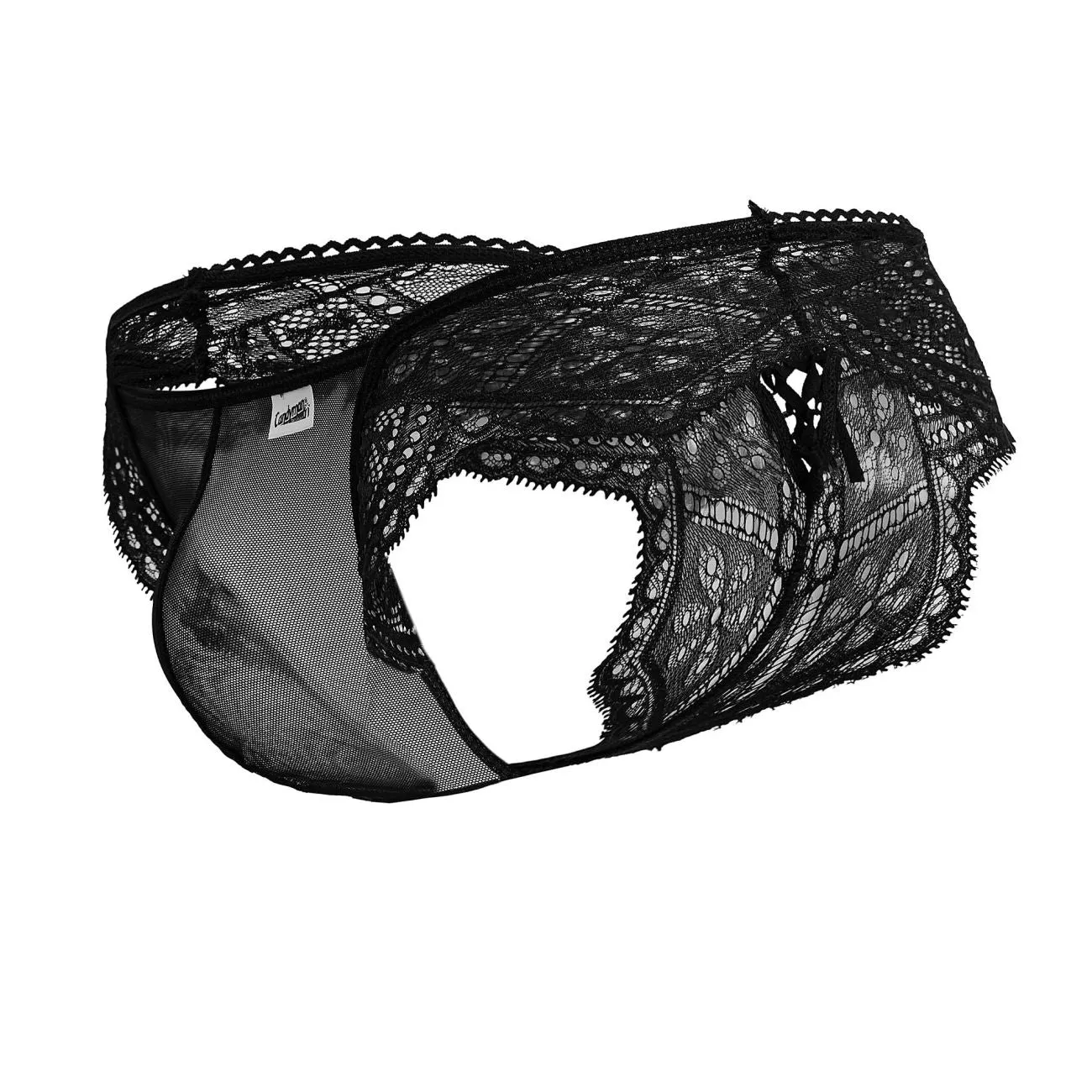Bekleidung_Candyman_Herrenunterwäsche CandyMan 99828 Spitzen-Mesh-Tangas Farbe Schwarz