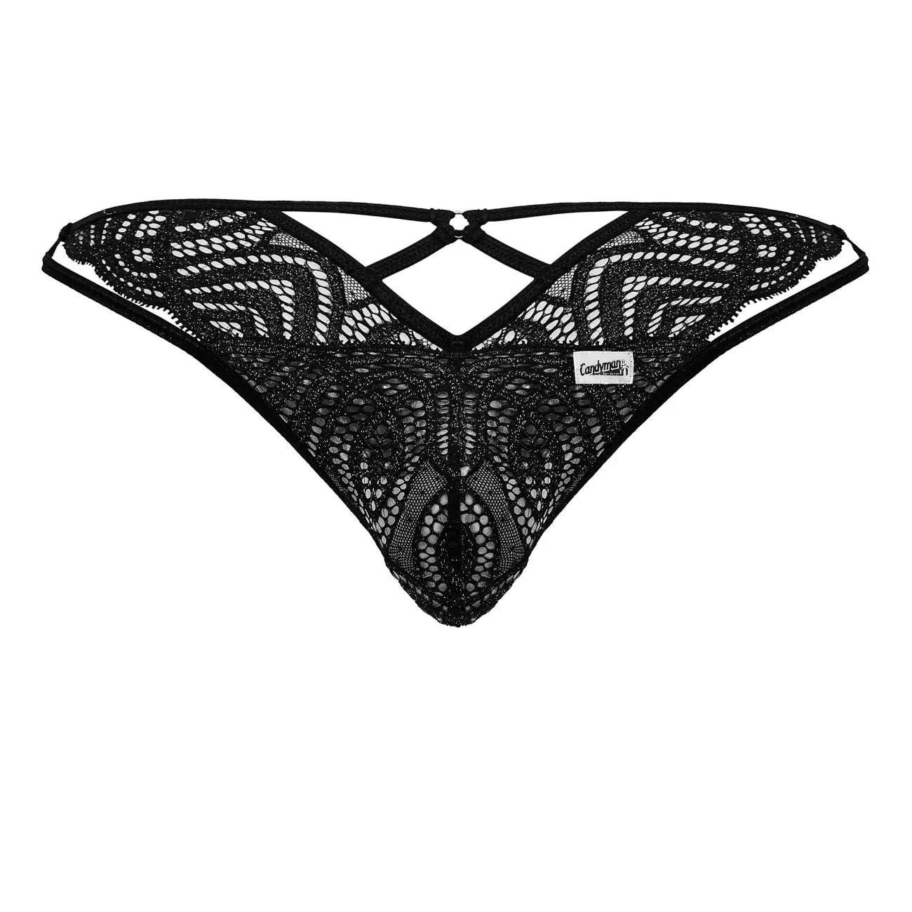 Bekleidung_Candyman_Herrenunterwäsche CandyMan 99829 Spitzen-Tanga Farbe Schwarz