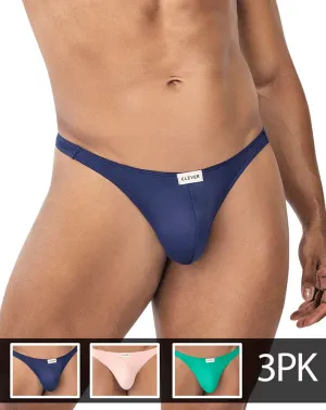 Clever Herrenunterwäsche Clever 100007 3er Pack Australische Latex-Tangas Grün-Rosa-Blau