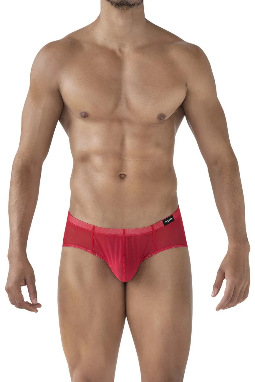 Clever Herrenunterwäsche Clever 519962 3er Pack Australische Latex-Slip Slips Farbe Rot-Schwarz-Weinrot
