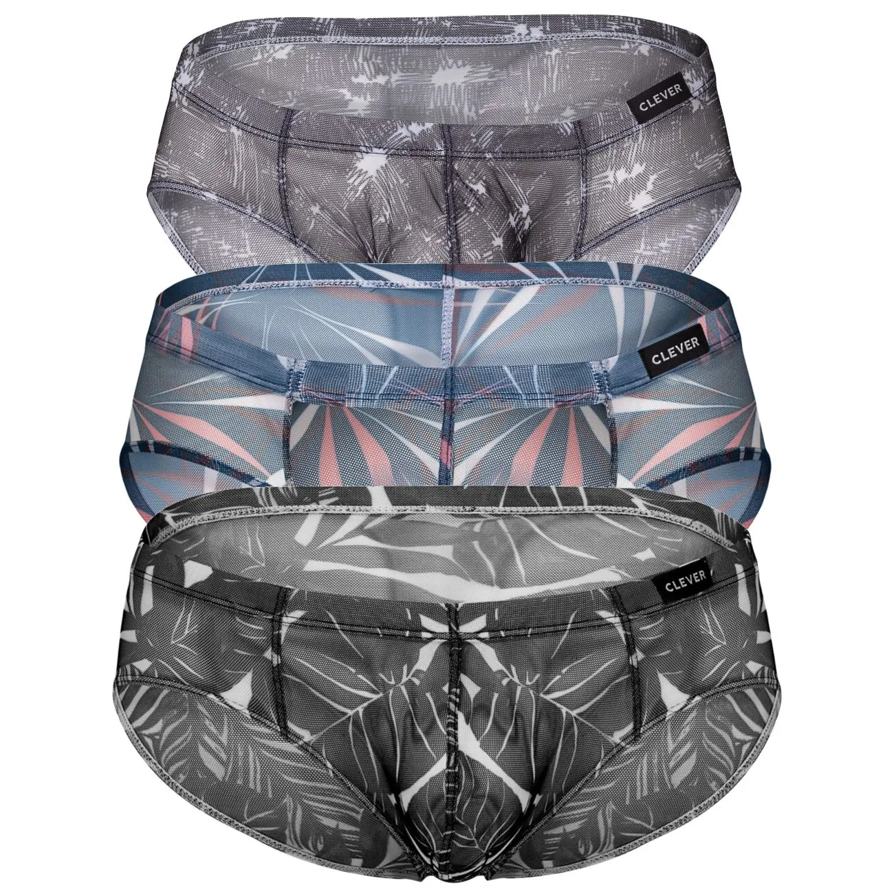 Clever Herrenunterwäsche Clever 519963 3er Pack Australische Latex-Slip Slips Farbe Blau-Schwarz-Schwarz