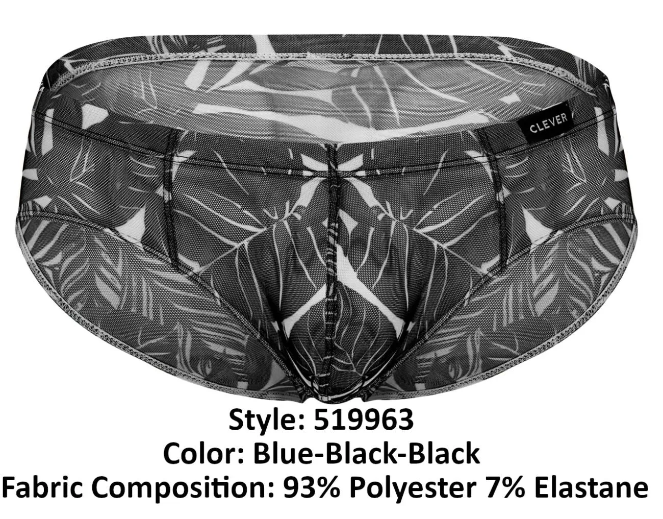 Clever Herrenunterwäsche Clever 519963 3er Pack Australische Latex-Slip Slips Farbe Blau-Schwarz-Schwarz