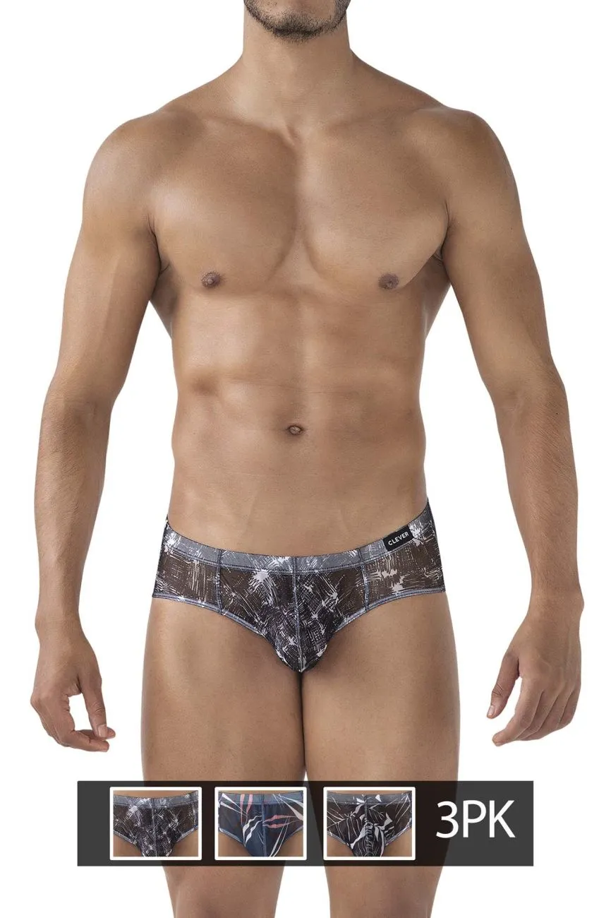 Clever Herrenunterwäsche Clever 519963 3er Pack Australische Latex-Slip Slips Farbe Blau-Schwarz-Schwarz