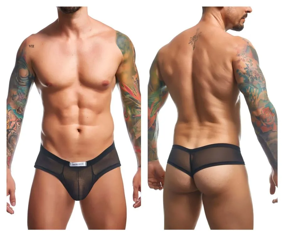 Bekleidung_Justin   Simon_Herrenunterwäsche JUSTIN SIMON XSJ22 Cheek Briefs Farbe Schwarz Mesh